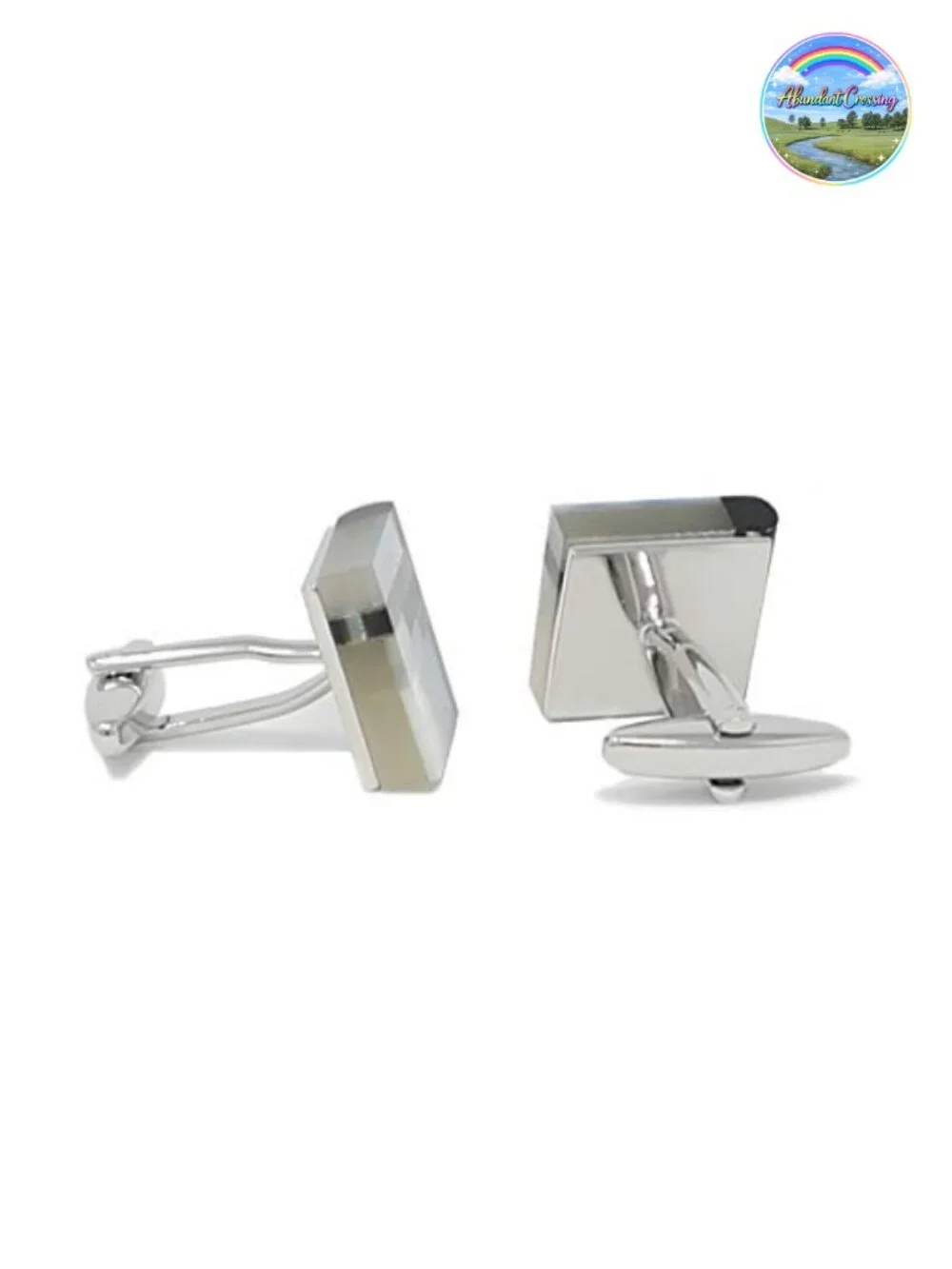 Genuine Onyx Mother of Pearl Cufflinks Men Classic Cuff Links with Box